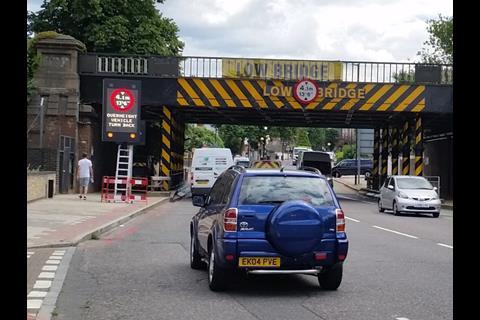 ‘Every time a lorry hits this bridge it causes disruption to thousands of passengers and this reduction is a step in the right direction’, said Mark Huband, Network Rail Route Asset Manager.